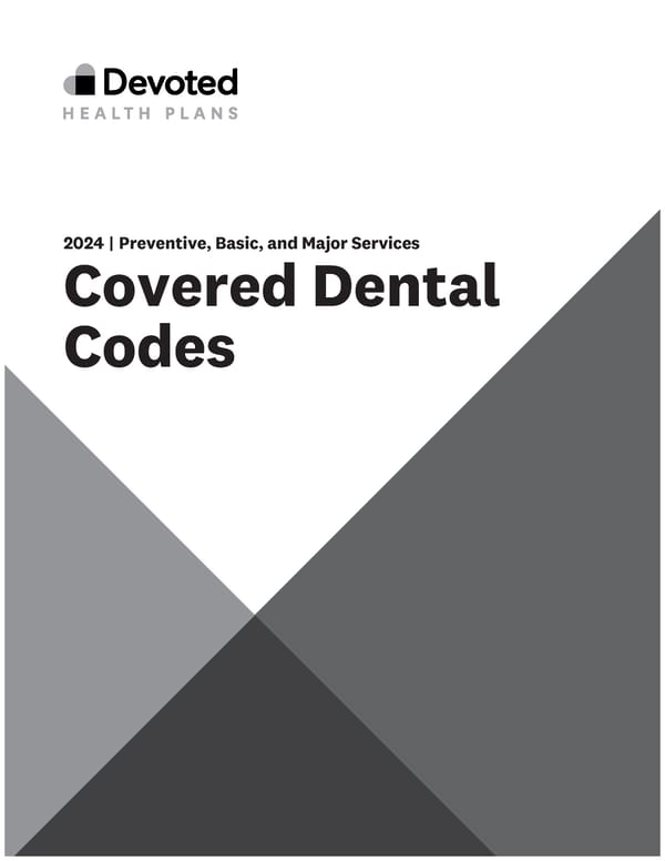 Covered Dental Codes - Page 1