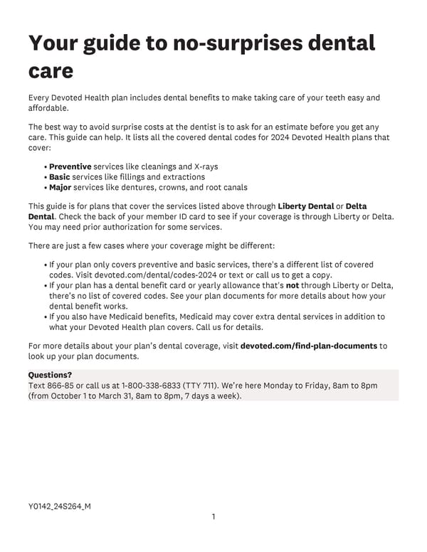 Covered Dental Codes - Page 2